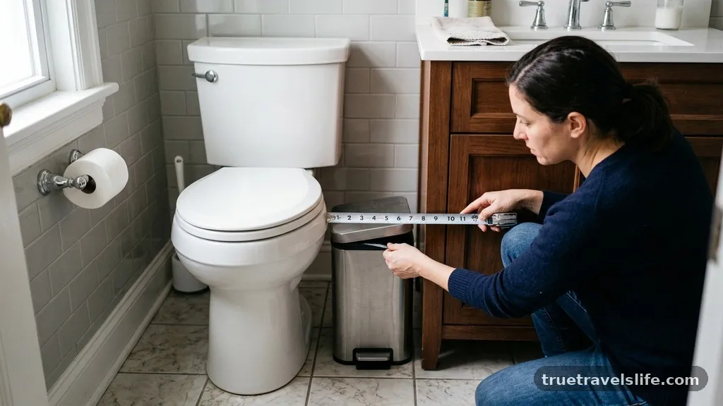 Measuring Your Available Clearance - How to Squeeze a Trash Can Between Toilet and Vanity in a Tight Bath