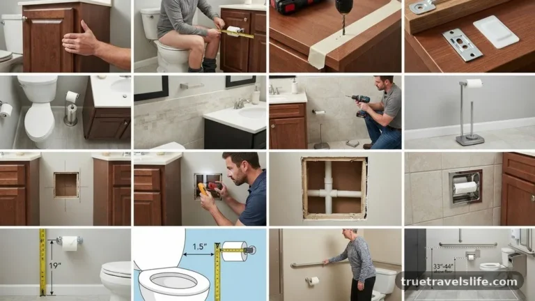 Minimum Distance Between Toilet Paper Holder, Toilet Bowl, and Vanity Edge
