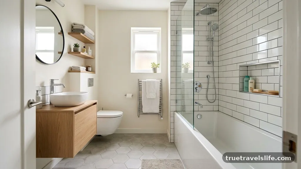 Optimizing the Shower and Tub Area - How to Maximize Usable Floor Space in a 40 Sq Ft Bathroom