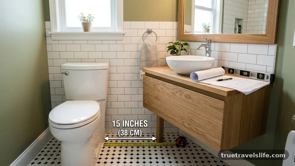 Planning for Small Bathroom Renovations - How Much Clearance Is Needed Between a Bathroom Vanity and Toilet?