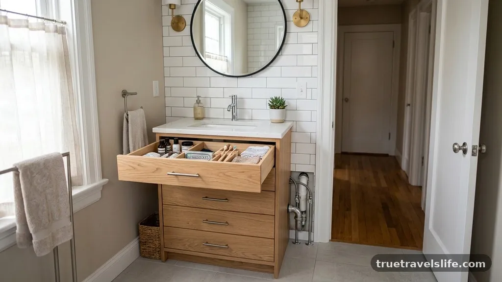 Plumbing Considerations - Top 5 Shallow Depth Vanities with Drawers for Narrow Hall Baths