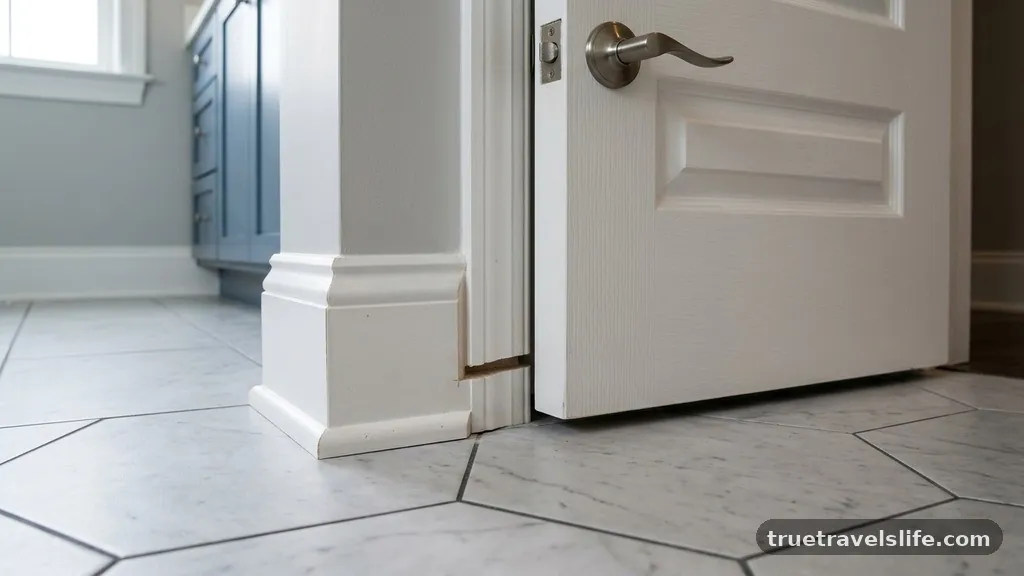 Refining the Fit and Finishing - How to Notch Vanity Baseboard Trim for Tight Door Swings