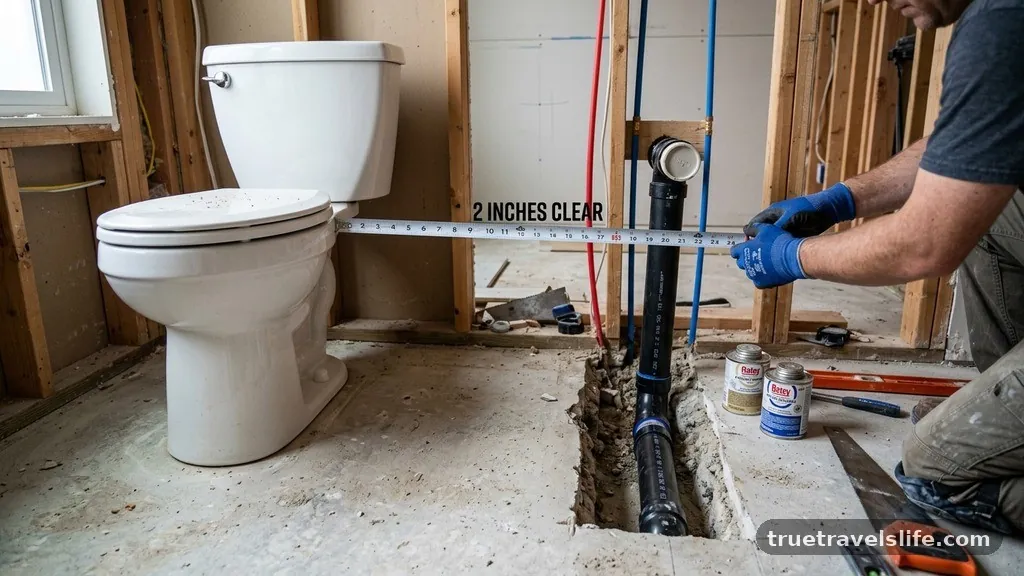 Relocating the Waste Drain - How to Move a Vanity Rough-In 2 Inches to Clear the Toilet