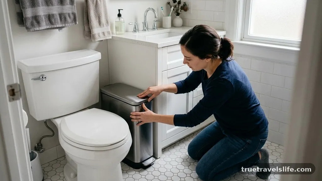Selecting the Right Waste Bin Profile - How to Squeeze a Trash Can Between Toilet and Vanity in a Tight Bath