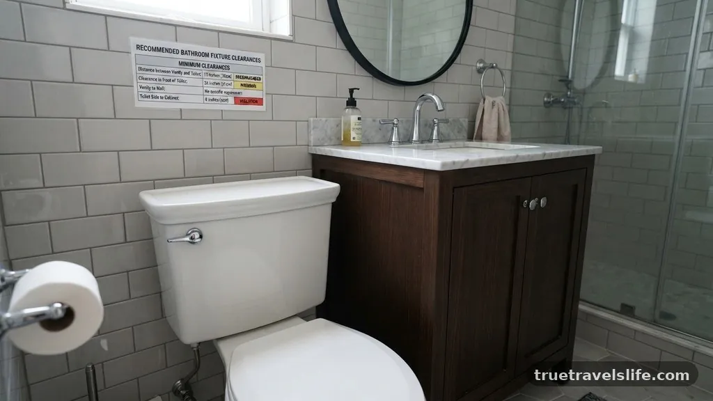 Table: Recommended Clearances for Bathroom Fixtures - Can a Bathroom Vanity Touch the Toilet Tank? (Safety & Code Issues)
