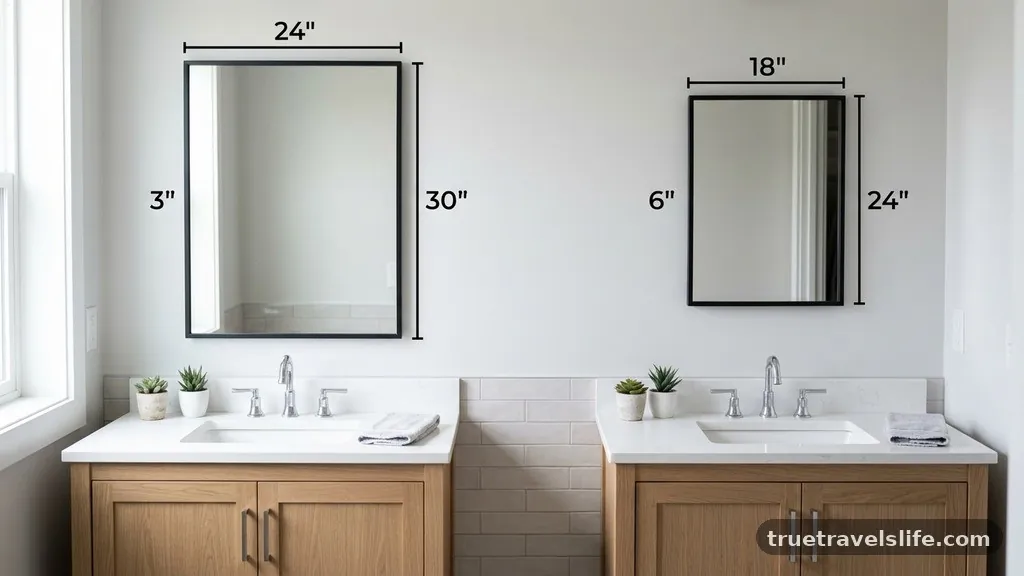The Ideal Mirror Dimensions - What Size Mirror Looks Proportional Above a 30-Inch Vanity?