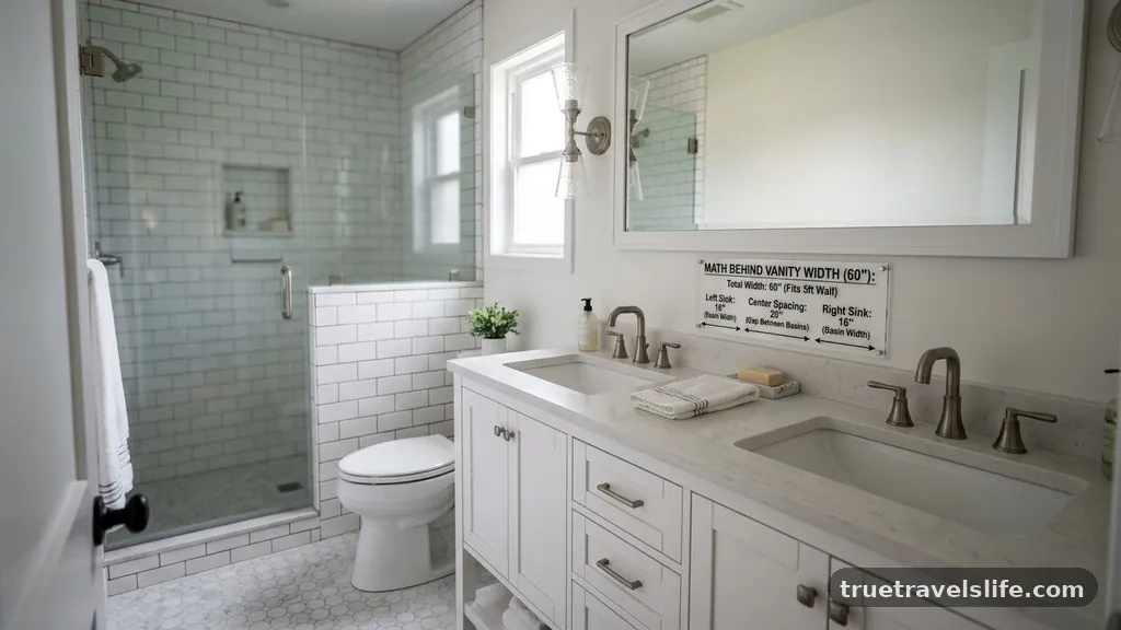 The Math Behind the Vanity Width - Can You Put a Double Sink Vanity in a 5x8 Bathroom?