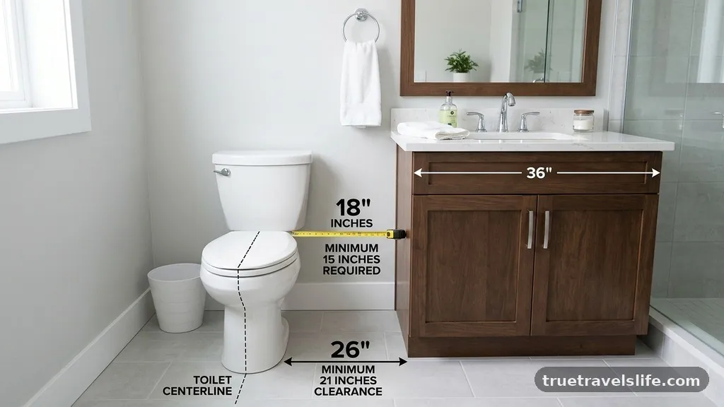 The Standard Clearance Requirements - How Much Clearance Is Needed Between a Bathroom Vanity and Toilet?