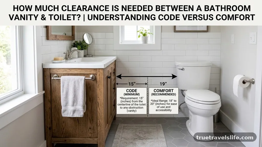 Understanding Code Versus Comfort - How Much Clearance Is Needed Between a Bathroom Vanity and Toilet?