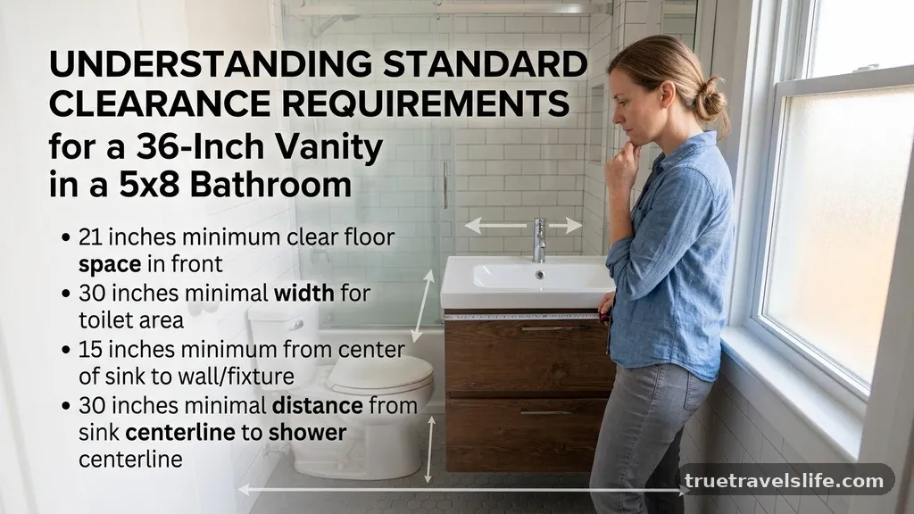 Understanding Standard Clearance Requirements - Can I Fit a 36-Inch Vanity in a 5x8 Bathroom? (Clearance Rules)