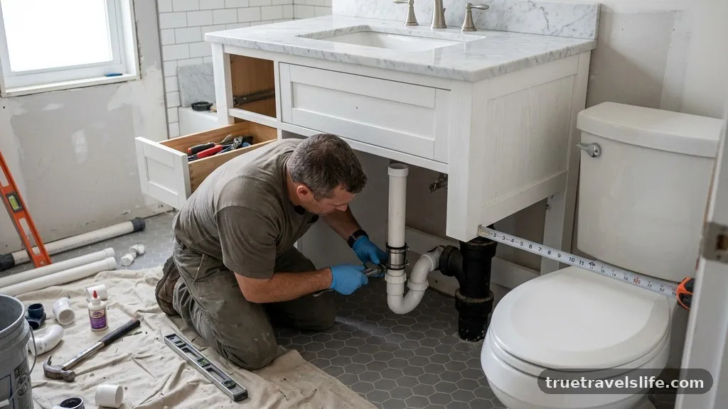 Working with Different Pipe Materials - How to Move a Vanity Rough-In 2 Inches to Clear the Toilet